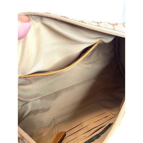 Nine West VTG Y2K Tan Brown Monogram Logo Barrel Bag Purse 3 Pc Set Accessories - Picture 13 of 16